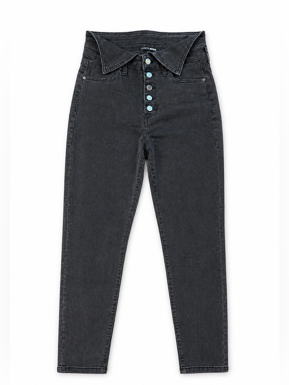 Fashion Nova High-Rise Black Button-Fly Women’s Jeans